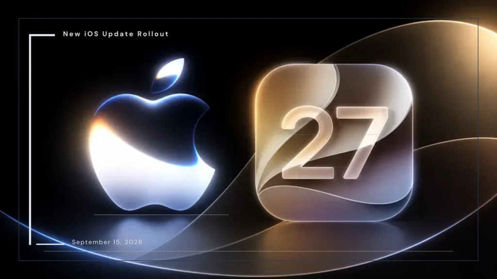 Apple iOS 27 running on a compatible iPhone with Apple Intelligence and bill-splitting features