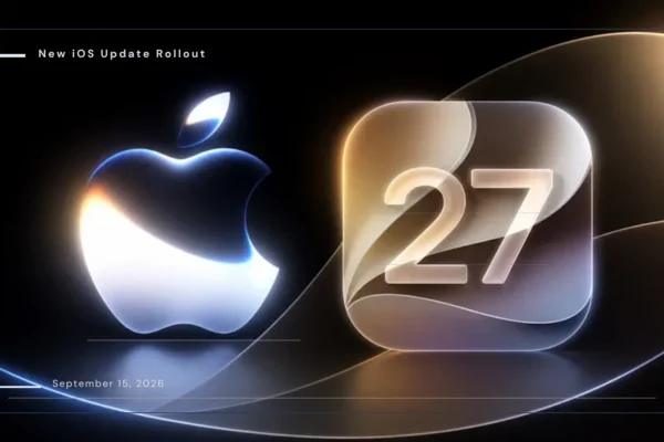 Apple iOS 27 running on a compatible iPhone with Apple Intelligence and bill-splitting features