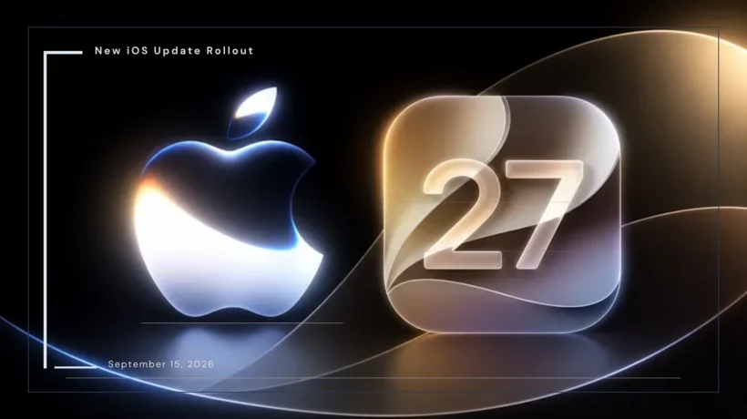 Apple iOS 27 running on a compatible iPhone with Apple Intelligence and bill-splitting features