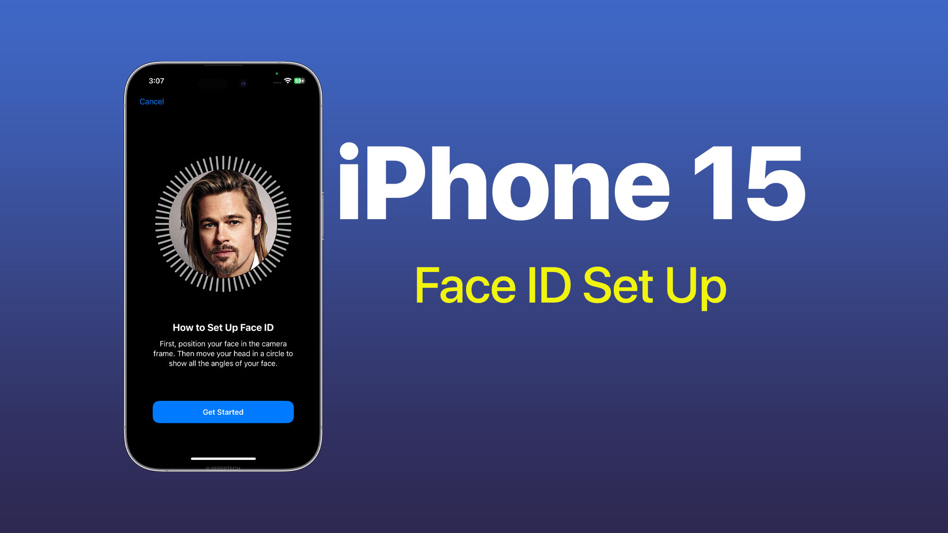 iphone 15 can't set up face id