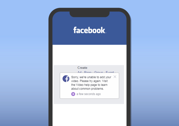 facebook video wont upload error iphone