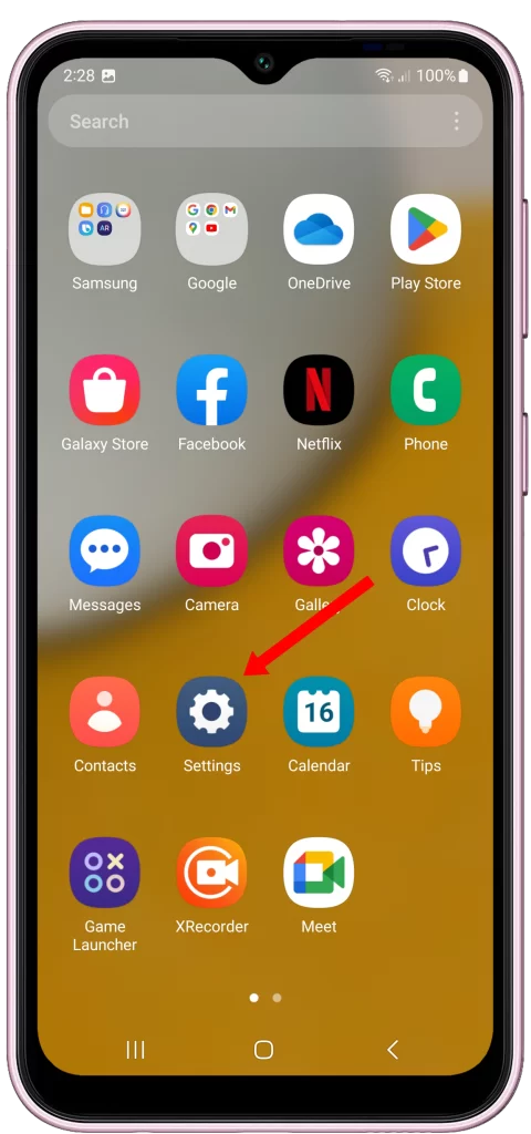 Open Settings on Galaxy F14