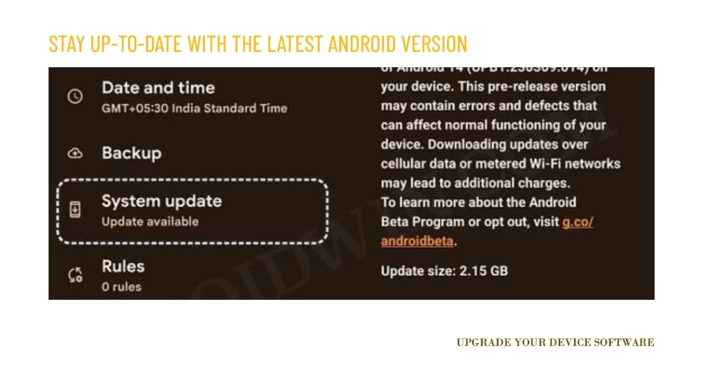 update phone to the latest Android version available