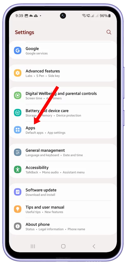 Galaxy A34 Apps Settings