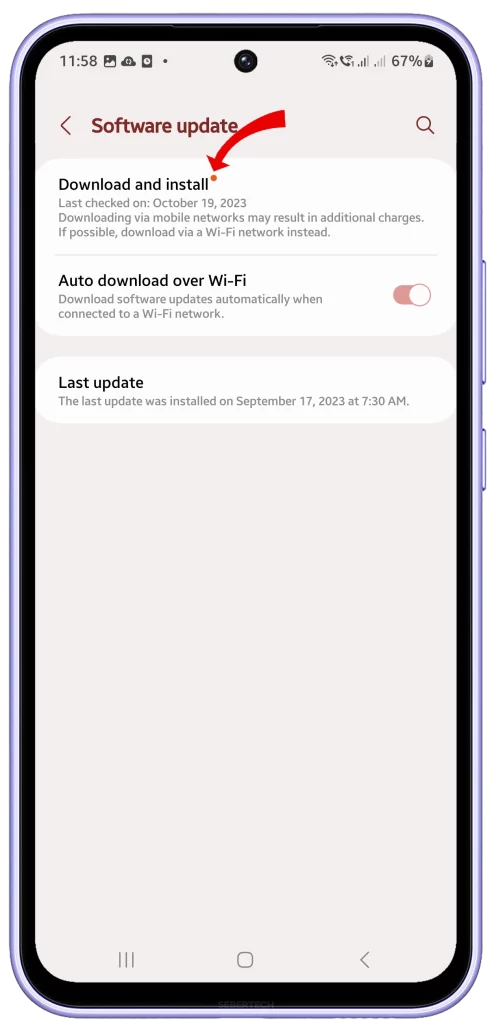 galaxy a54 software update