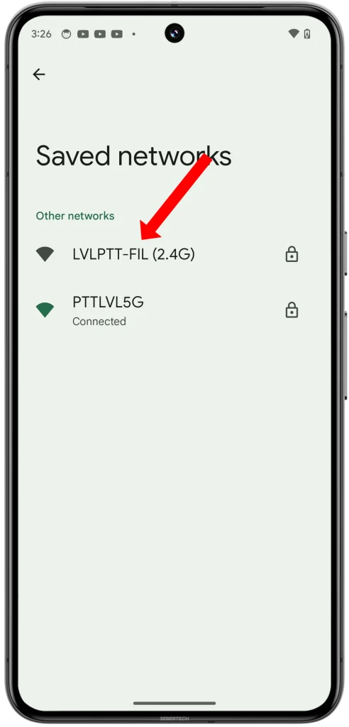 Locate the network you want to banish from your phone's memory, and tap on it. 