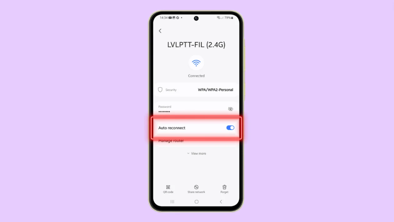 Enable Disable Wi Fi Auto Reconnect on Samsung Galaxy A55