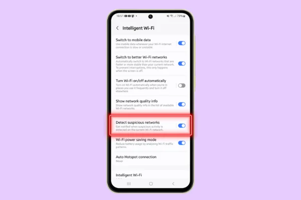 Enable or Disable Suspicious Network Detection on Samsung Galaxy A55