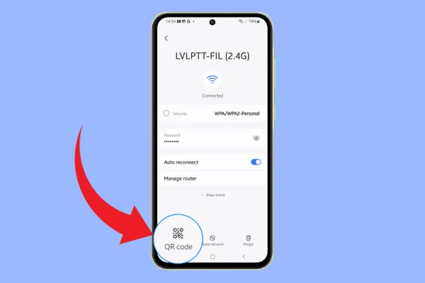 Share Your Wi Fi Password Using a QR Code on Samsung Galaxy A55