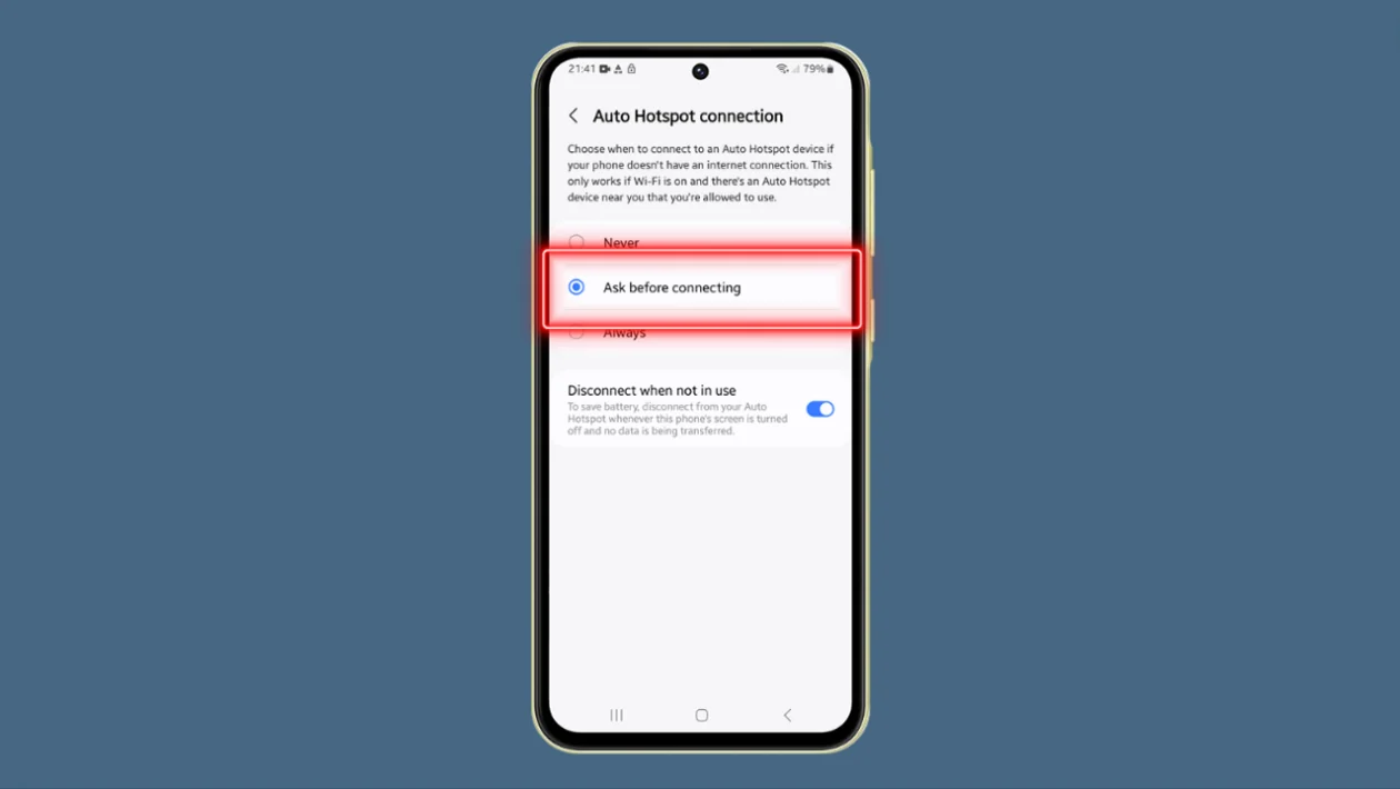 Configure Wi Fi Auto Hotspot Connection on Galaxy A55