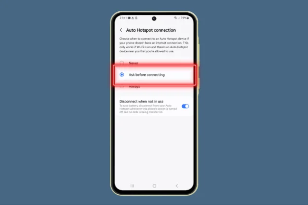 Configure Wi Fi Auto Hotspot Connection on Galaxy A55